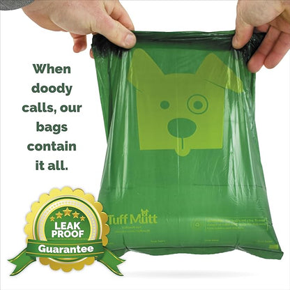 Tuff Mutt Dog Poop Bags - Dispenser-Friendly, Leak-Proof Waste Bags for Dogs, Pack contains 9 rolls with 15 bags each