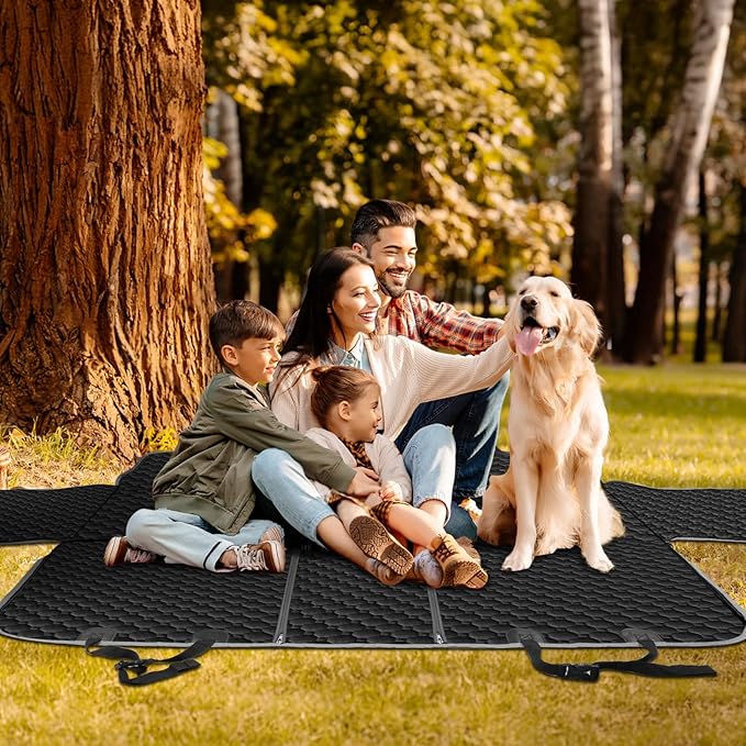Mancro Truck Back Seat Pet Cover for Dogs, XXL Dog Hammock for Truck with Zipper Side Flap, Waterproof Floor Covers for Full Size Crew Cab Trucks with Fold Up Seats, Fit for Ford F150 Accessories