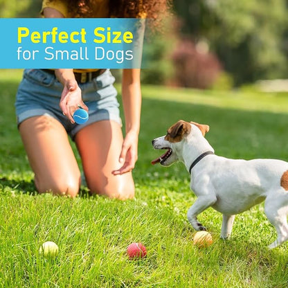 Prime Pets Dog Tennis Balls 4 Pack, 2" Durable High-Bounce Mini Tennis Balls for Dogs, Squeaky Dog Ball for Fetch & Training, Outdoor Interactive Dog Toy Ball for Small Dogs Puppy Puppies