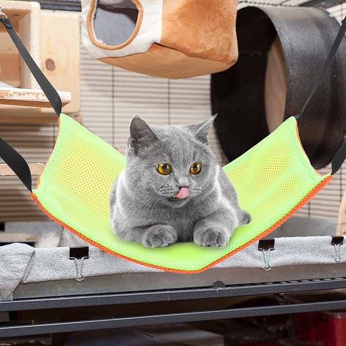 Double-Sided Breathable Mesh Cat Hammock Small Size Hanging Cage Bed Wear-Resistant Pet Sleeping Nest for Indoor Cats