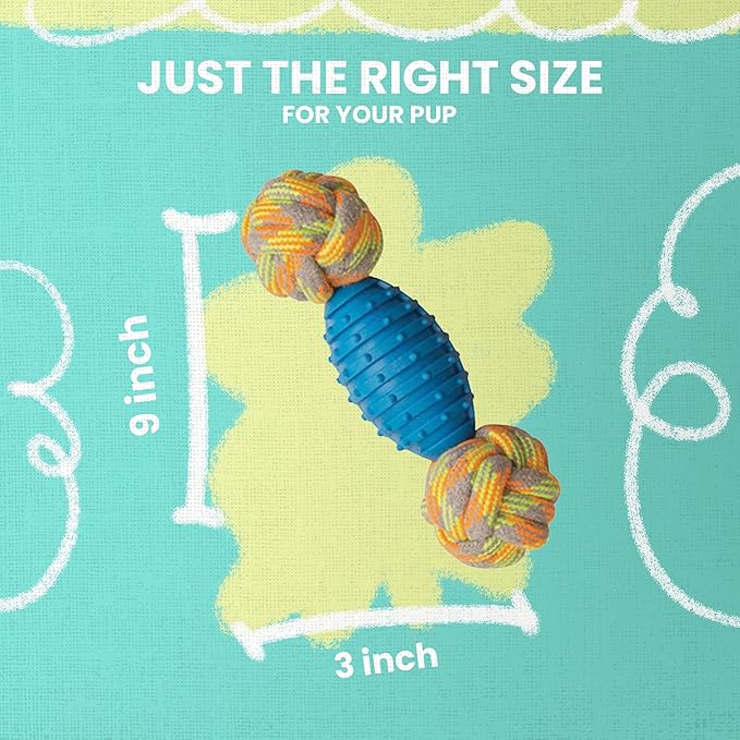 Health Extension SNUGAROOZ Knot Yours Dog Toys for Aggressive Chewers, Strong Rubber Rope, Indestructible & Heavy-Duty Puppy Teething Chew Toys, Perfect Funny Gifts, (9 Inches - Assorted Colors)
