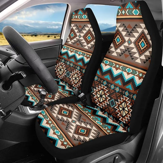 Southwest Aztec Car Seat Covers Waterproof Front Seat Covers 2 Pcs Easy Installation Breathable Front Seat Cover Protection Interior Accessories Universal for Auto Truck Van SUV