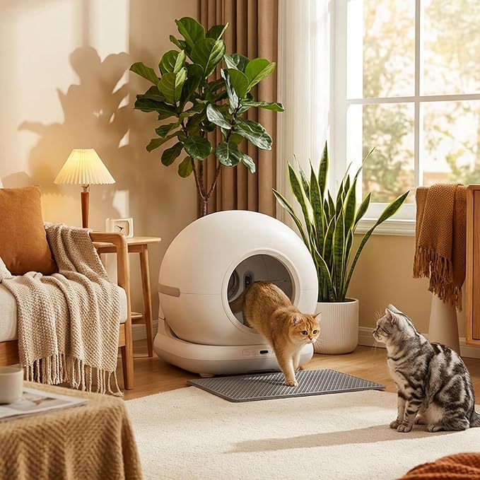 PawHut Automatic Litter Box, Self Cleaning Litter Box for Multiple Cats, 72L Extra Large, App Control, 2.4G WiFi, Odor & Noise Control, Safety Sensors, Deodorant Gel, Litter Mat, 1 Roll Garbage Bag