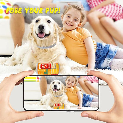 Squeaky Plush Dog Toys 2 Pack - Funny Beer Puppy Toys with Squeaker for Small Medium Large Dogs, Soft Stuffed Chew Toys for Birthday Gifts(Red&Orange)