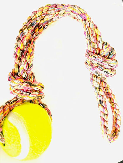 Rope Dog Toy with Tennis Ball