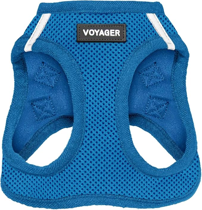 Best Pet Supplies Voyager Step-in Air Harness - All Weather Mesh, Reflective, No Pull Harness for Dogs, Cats - Secure with Hook & Loop Fastener, Buckle, Double D-Rings - Royal Blue, S