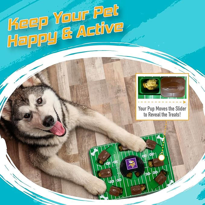 Pets First NFL Minnesota Vikings Puzzle, Interactive Dog Treat Puzzle Toy (Pack of 2)