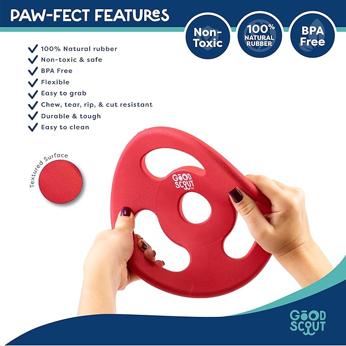 Scout Tugg Frisbee - Dog Toy for Tugging, Chewing & Fetch - Aggressive Chew Toy for Medium & Large Dogs