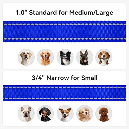 Joytale Dog Leash, 6 FT Double-Sided Reflective, Padded Handle Nylon Heavy Duty Leashes for Medium & Large Dogs Walking, Navy Blue