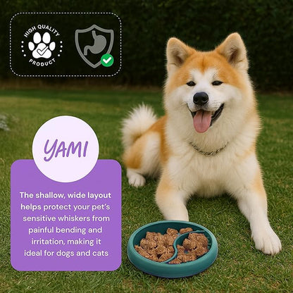 YAMI Dog Lick Bowl, Lick Mat for Dogs, Wet Food Cat Slow Feeder, Freeze Bowl, Enrichment & Puzzle Toy for Anxiety Relief, Food-Grade Silicone, Suction Cups, Dishwasher Fit, for All Breed (Dark Teal)