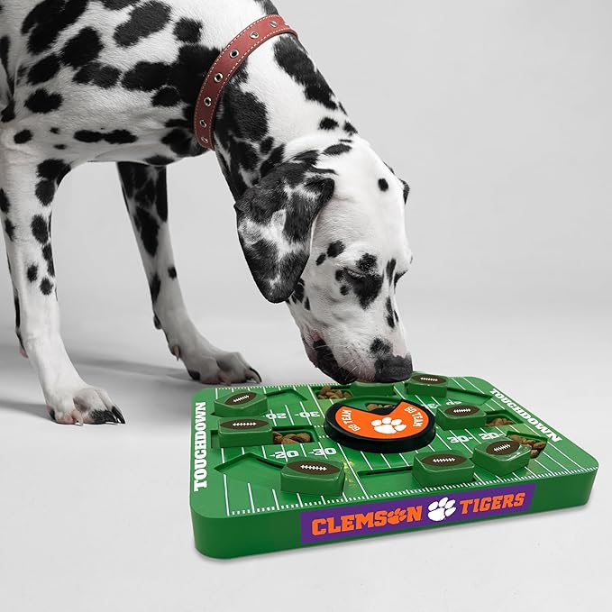 Pets First NCAA Clemson Large Puzzle Toy, Dog Puzzle Treat Toy, New Large Size, Interactive Dog Treat Toy, Dog Slow Feeding Toy
