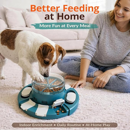 KADTC 2 Levels of Challenge - Dog Puzzle Feeder Toy - U.S. Brand - Design Push-to-Release Treat Dispenser for Small Medium Large Dogs Boredom Buster, Puppy Mental Stimulation Enrichment Puzzles Toys