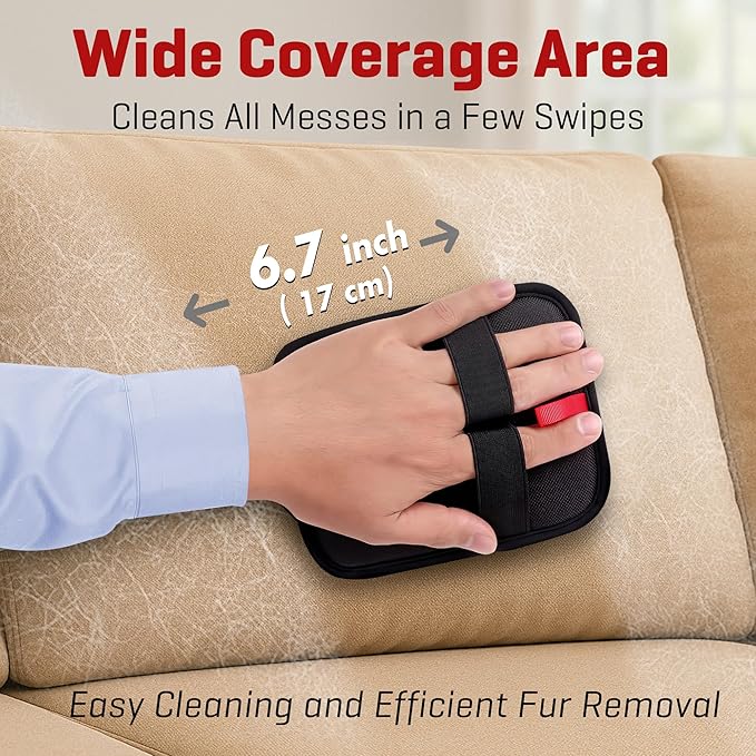 Pet Hair Remover Gloves for Cats & Dogs, Electrostatic Pet Hair Removal Gloves Brush for Pets Hair, Upgraded Animal Fur Removal Tool, Reusable Cats & Dogs Grooming Gloves for Hair Removal (1)