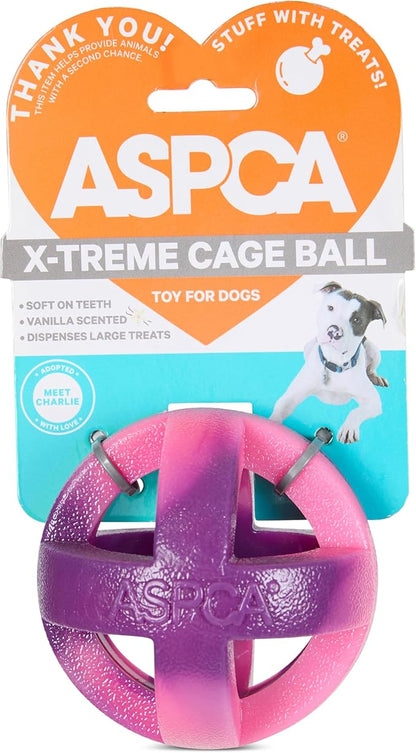 ASPCA Heavy Duty Cage Ball Dog Toy – Scented Rubber Chew Toy for Power Chewers – Durable & Safe TPR Material – Indoor & Outdoor Fetch Play