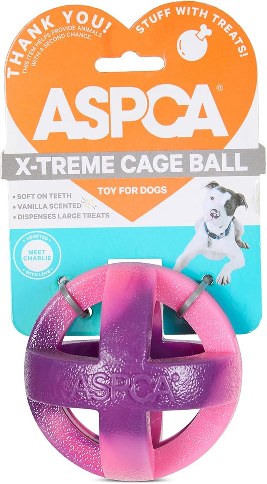 ASPCA Heavy Duty Cage Ball Dog Toy – Scented Rubber Chew Toy for Power Chewers – Durable & Safe TPR Material – Indoor & Outdoor Fetch Play