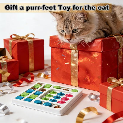 Cat Puzzle Feeder ，Cat Puzzle Toy ，Interactive Slow Feeder Kitten Toys ，Maze Hidden Food Pet Feeder，Toys for Bored Indoor Adult Cats