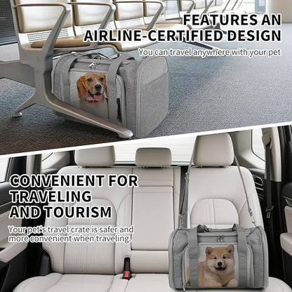 Carriers Soft-Sided Large Pet Carrier for Cats Dogs Small Animals Up to 35Lbs,Top Load Carrier,Ventilated Design,Portable Cat Carrier Airline Approved(X-Large, Grey)