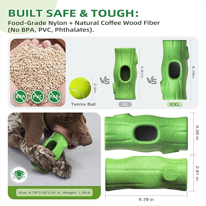 KADTC XXL 3-in-1 Durable Dog Enrichment Toy - Long-Lasting Fillable & Frozen Lick Toy - No-Transfer Freeze & Play -Mess-Free - Ultimate Boredom Buster & Tough Chew Toys for Large Dogs - BPA-Free, Safe