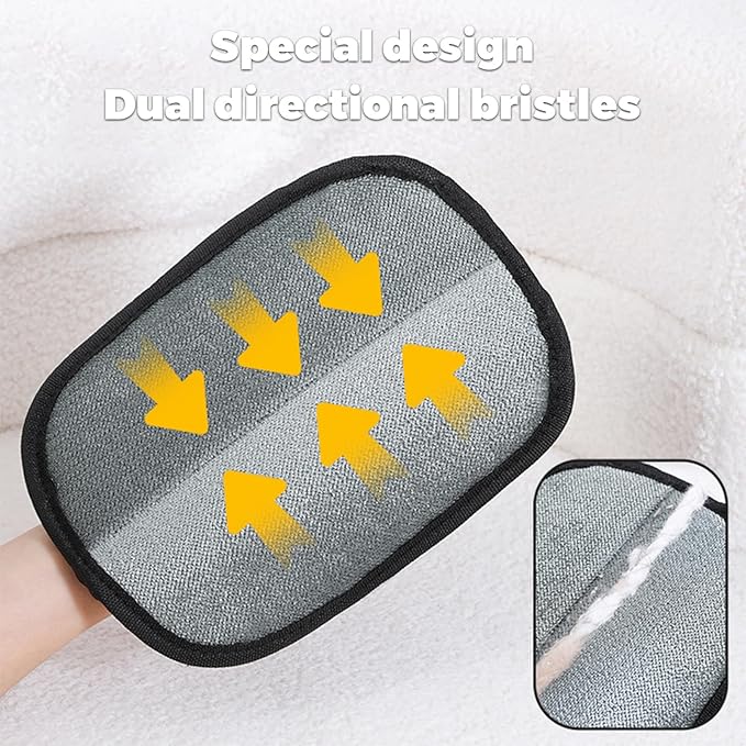 4pcs Pet Hair Remover Glove, Pet Hair Removal Tool, 2025 Electrostatic Pet Hair Removal Gloves for Dogs and Cats,for Pet Hair, for Couch, Clothes, Car, Carpet, Bed, Furniture(Black and dark