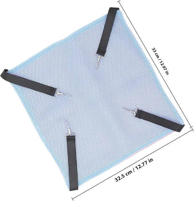BESTYASH Cat Hammock for Cage Hanging Small Pet Mesh Bed Reversible Breathable Double-Sided Hammock with Hooks for Cats and Small Animals, Size M, Pink Blue