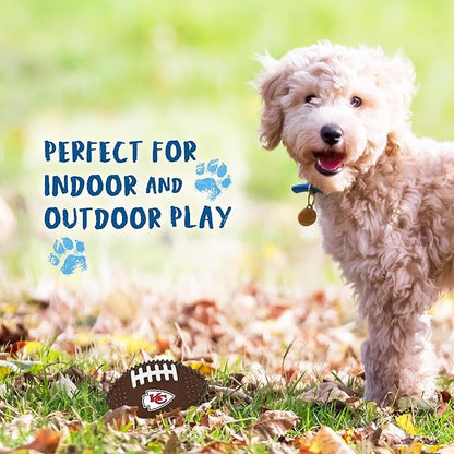 NFL Kansas City Chiefs Mega-chew Hard Nylon Bacon-flavored Dog Bone Football Chew Toy. Interactive Tasty Fun Dog Chew Toy. Indestructible Strong Durable Chew Toy Tough Pet Toys for Aggressive Chewers