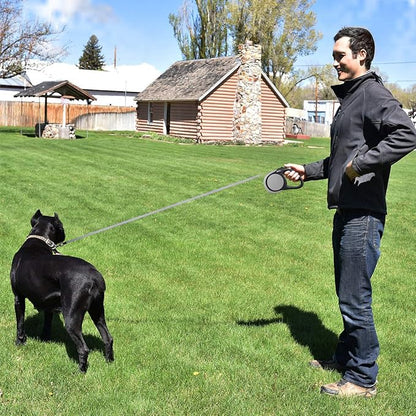 Heavy Duty Retractable Dog Leash-16ft Strong & Durable Walking Leash for S to L Dogs up to 45/115 lbs, Upgraded Lock System, Non Slip Grip, Tangle Free (Grey, Small/Medium)
