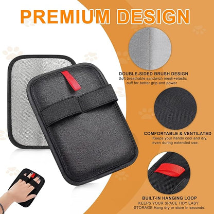 Pet Hair Removal Glove,Reusable Electrostatic Pet Hair Remover Glove,Washable Grooming Tool for Cats, Dogs, Furniture, Car Seats, & Carpets(2 Piece)
