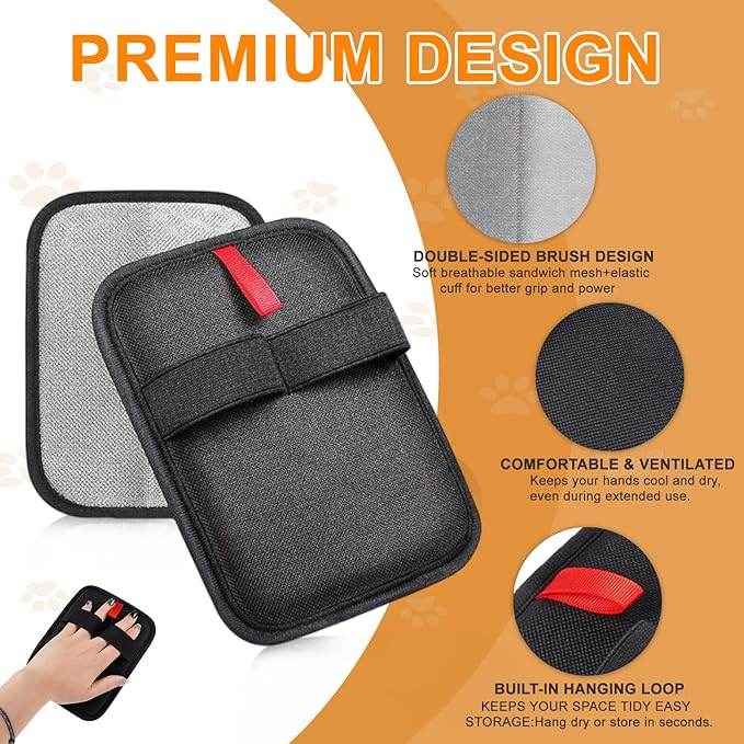 Pet Hair Removal Glove,Reusable Electrostatic Pet Hair Remover Glove,Washable Grooming Tool for Cats, Dogs, Furniture, Car Seats, & Carpets(1 Piece)