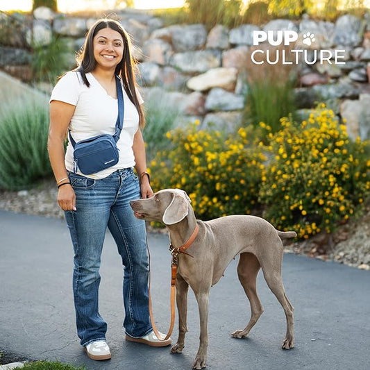 Pup Culture Dog Treat Pouch with Poop Bag Dispenser and Removable Treat Pouch | Cross Body Dog Walking Bag | The Perfect Puppy Training Tool and Even Better Gift
