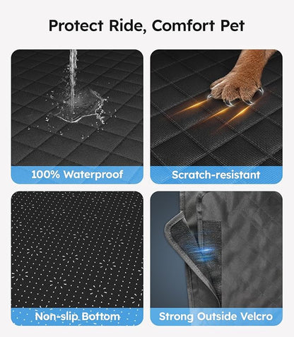 Wigoo Upgrade Soft Dog Car Seat Cover for Back Seat, [Protect Interior, Waterproof & Easy to Clean] Soft Bottom Backseat Dog Car Hammock,Fits Large Sedan SUV Truck Van, Size L, Black