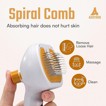 Cat Steam Brush 2024 New Rechargeable Self-Cleaning Pet Grooming Tool for Indoor Cats Long and Short Hair Cats and Dogs Steamy Hair Comb Steamy Massage Shedding Relief, white