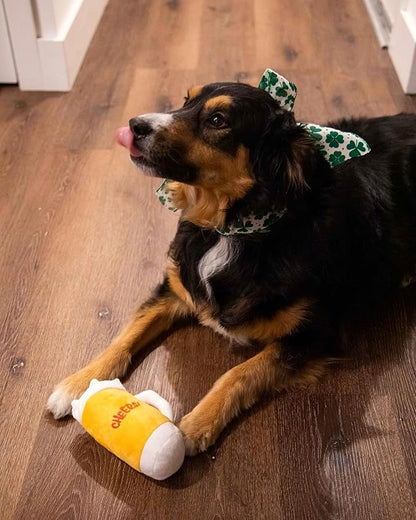 Glow Pups Dog Beer Toy, Plush Squeaky Beer Mug Dog Toy Dogs, Fun Alcohol Pet Toys, Engaging and Interactive, Machine Washable, Multicolor Plush