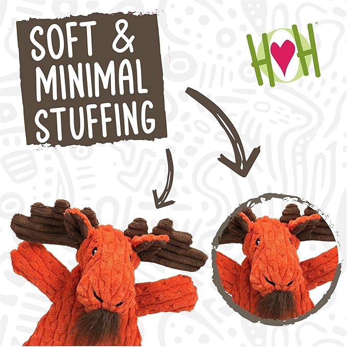 HuggleHounds Flatties - Dog Plush Toys to Keep Them Busy, Squeaky Crinkle Pet Toy for Medium and Large Dogs, Durable Stuffed Animal Toy - Morris Moose HuggleFlatties, Large