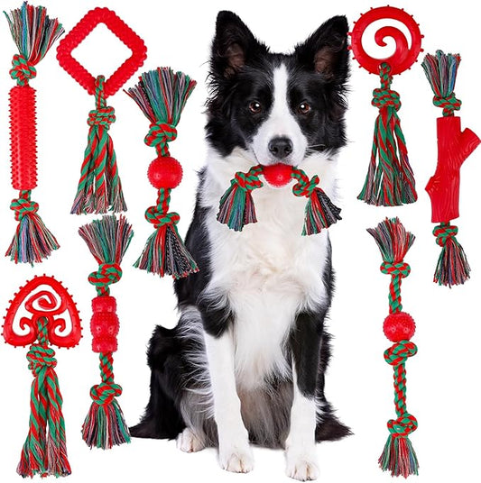 BINGPET 8 Pack Dog Rope Toys for Small to Medium Dogs, Interactive Dog Toys for Teething, Tug of War, Training