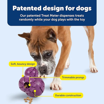PetSafe Busy Buddy Barnacle - Treat Dispensing Dog Toy for Mental Stimulation - Natural Rubber - Durable Construction - Dishwasher Safe - Treat Meter Technology - Perfect for Peanut Butter - Large
