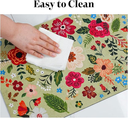 Eco-Friendly Pet Supplies: Absorbent Quick Dry Cat & Dog Food Mat, 24"x32"