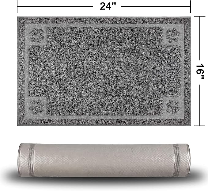 Pet Feeding Mat for Small Dogs and Cats 24" x 16" Flexible and Waterproof Dog Bowl Mat for Food and Water, Easy to Clean Dog Food Mat with Non Slip Backing