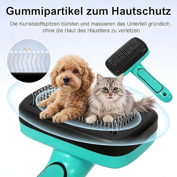 5 PCS Self Cleaning Slicker Brush & Pet Grooming Rake & Bath Brush & Nail Clippers & Pet Comb for Dogs and Cats,Professional Deshedding Dematting Tool for Long and Short Haired Pets