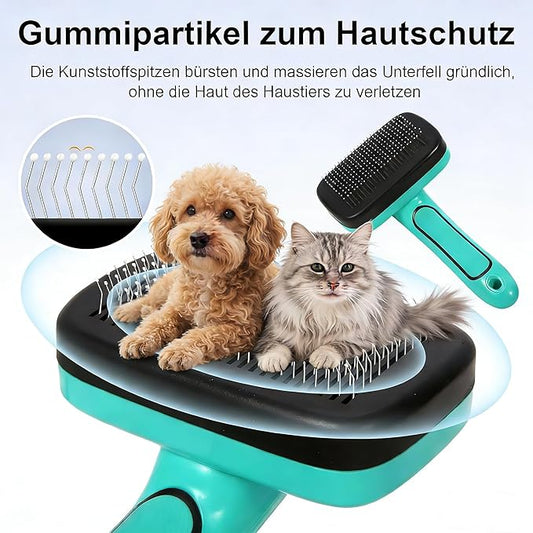 5 PCS Self Cleaning Slicker Brush & Pet Grooming Rake & Bath Brush & Nail Clippers & Pet Comb for Dogs and Cats,Professional Deshedding Dematting Tool for Long and Short Haired Pets