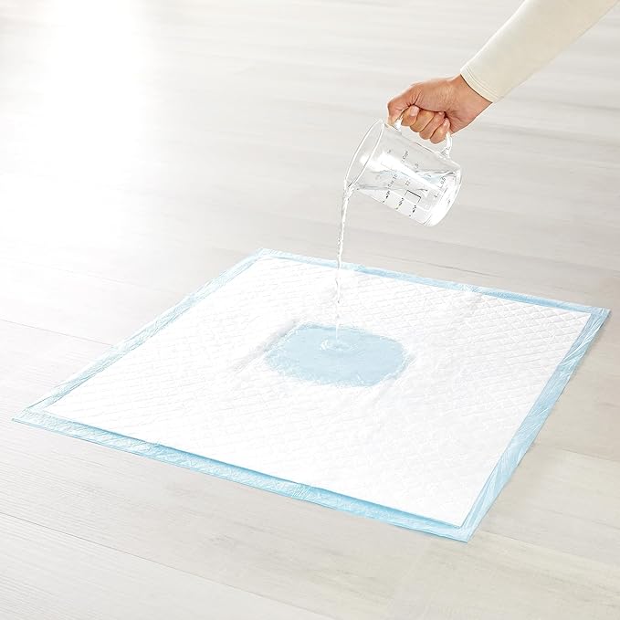 Amazon Basics Puppy Pads, Heavy Duty with 5-Layer Leak-Proof Design, Quick-Dry Surface, Built-In Attractant Potty Pads for Dogs, X-Large, 34 x 28 in., 10-Count