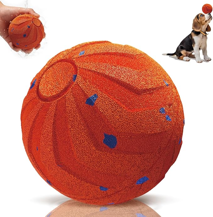 Smart Interactive Dog Toy, Automatic Moving, Bouncing and Rotating, E-TPU Material, IPX7 Waterproof Rating, Active Rolling Ball for Medium and Large Dogs-Orange
