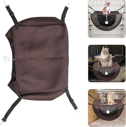 Milisten Small Animals Hanging Nest Cat Hammock Bed, Breathable Sandwich Mesh Material, Coffee Color, Size S, Machine Washable Pet Rest Hanging Bed for Indoor Cats and Kittens