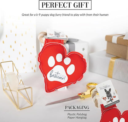 Pavilion - Best Dog Ever! - 9.5" Heart Puppy Dog Toy with Rope Handle K-9 Furry Companion Valentine's Day Gift Christmas Birthday Present