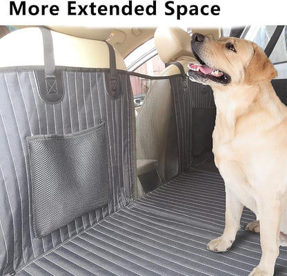 Back Seat Extender for Dogs, Dog Car Seat Cover, Back Seat Bridge Gap Filler, Non-Inflatable Car Camping Mattress Bed, Dog Hammock for Truck SUV (Black)
