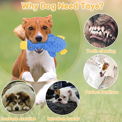 No Stuffing Dog Toys for Aggressive Chewers, Squeaky Dog Toys for Large Medium and Small Dogs, Puppy Dog Chew Toys to Keep Them Busy Pack of 5