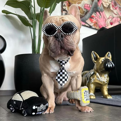 Haute Diggity Dog Furcedes Car Toy, Plush Designer Dog Toys with Interactive Squeaker, Stimulating Pet Enrichment, Machine-Washable & Safe Materials for All Breeds, One Size