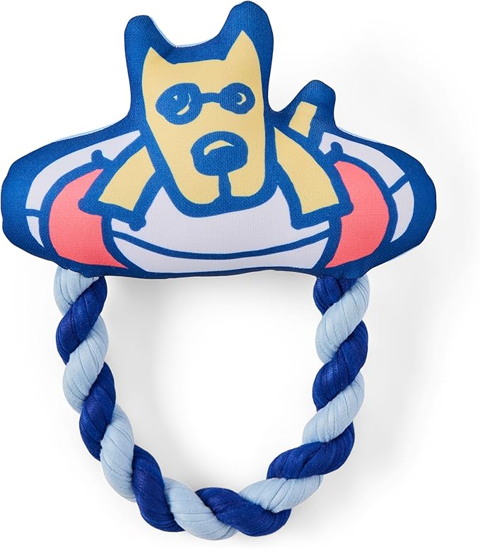 Rocket Good Buoy Oxford & Rope Dog Toy