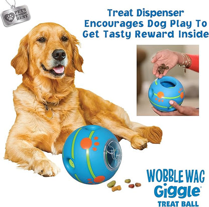 Wobble Wag Giggle Ball Interactive Dog Treat Dispensing Toy, Giggle Sounds Keeps Dogs Busy and Entertained, Pets Know Best