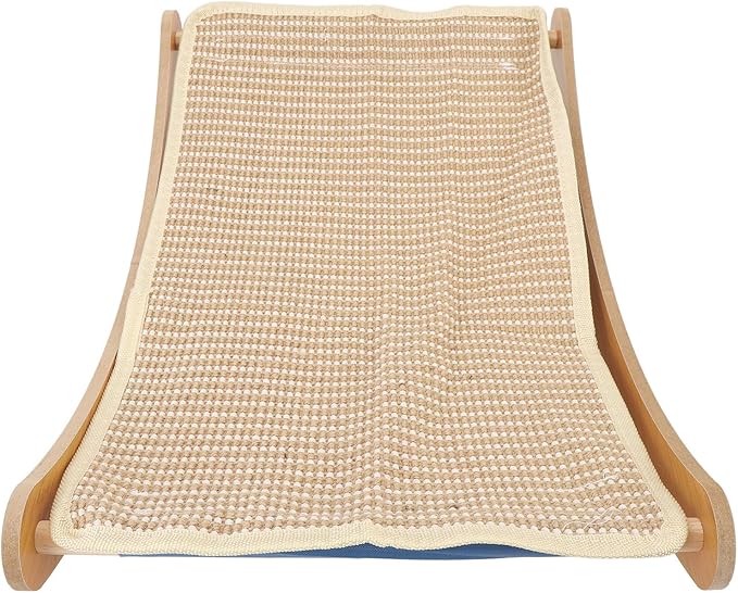 Cat Hammock Chair, Scratch Wooden Cat Lounger with Sisal Scratcher, Cat Rest Bed for Home Furniture Protector, Comfortable Cat Scratching Board Lounge (M)