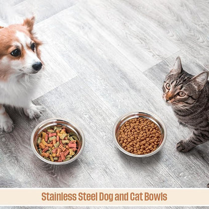 Nuanchu 15 Pack Stainless Steel Dog Bowls Bulk, 33.8 oz Pet Food Water Bowls for Medium Large Dogs/Cat, Dishwasher Safe Feeder for Multi-Pet Homes/Pet Shop